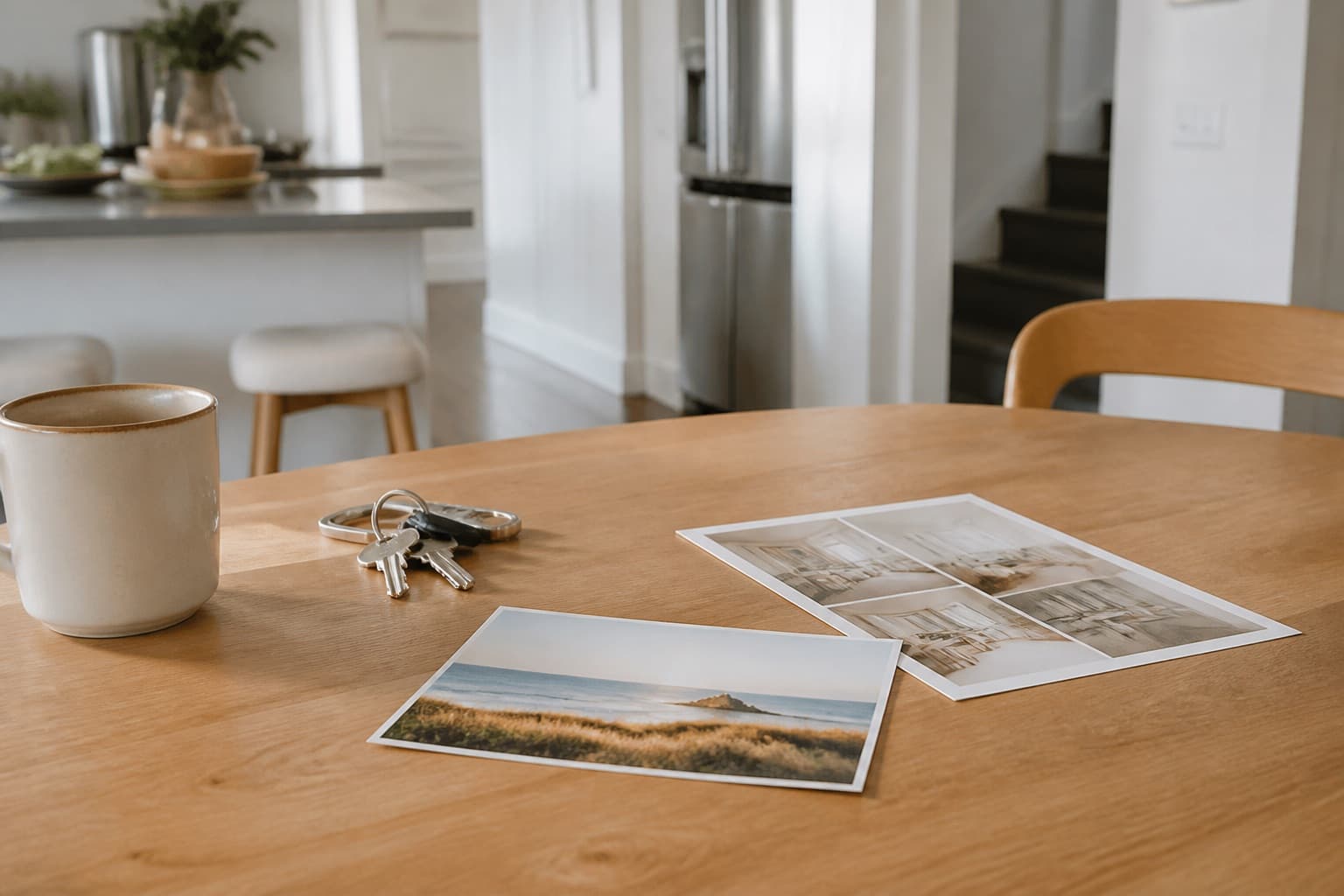 A printed piece on the kitchen table